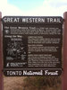 Great Western Trail sign, near the Salt River &amp; Stewart Dam