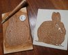 Rabbit block, print, and knife