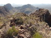 3465' (left) and 3177'/Pikes Peak seen from 3651' to the north