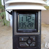 112 on this unit vs 110 yesterday on the Davis. Note the high inside the black unit (with sun exposure)...there's your 130 plus reading!