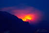 Larger fire above Three Sisters rock formation
